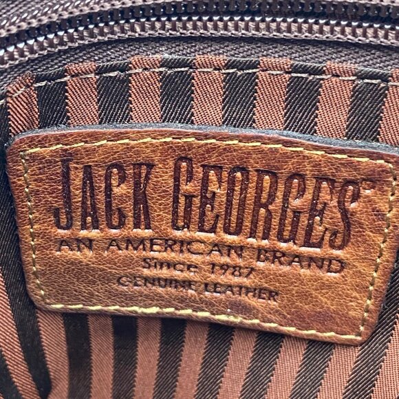 Jack Georges Dark Brown Leather Crossbody Bag Rustic Cowboy Rodeo Purse Boho 9" - Picture 8 of 13